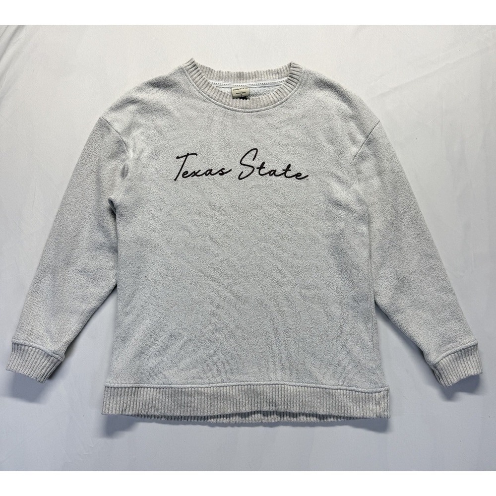 Chicka-d Sweatshirt Womens Small Beige Fleece Lined Knit Texas State University